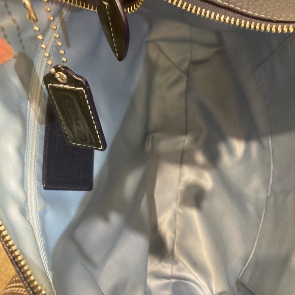 Coach Penelope Dark Blue Pebbled Leather Shoulder Hobo Bag - Picture 9 of 11